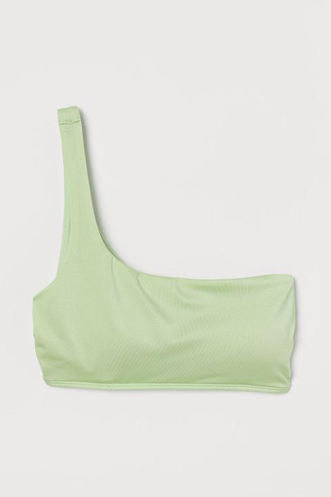 Top De Bikini De Un Hombro - Verde