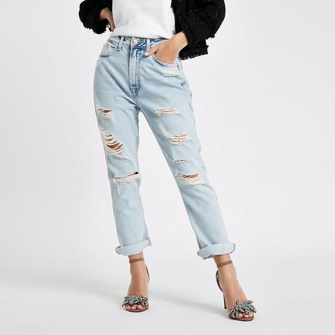 boyfriend fit ripped jeans