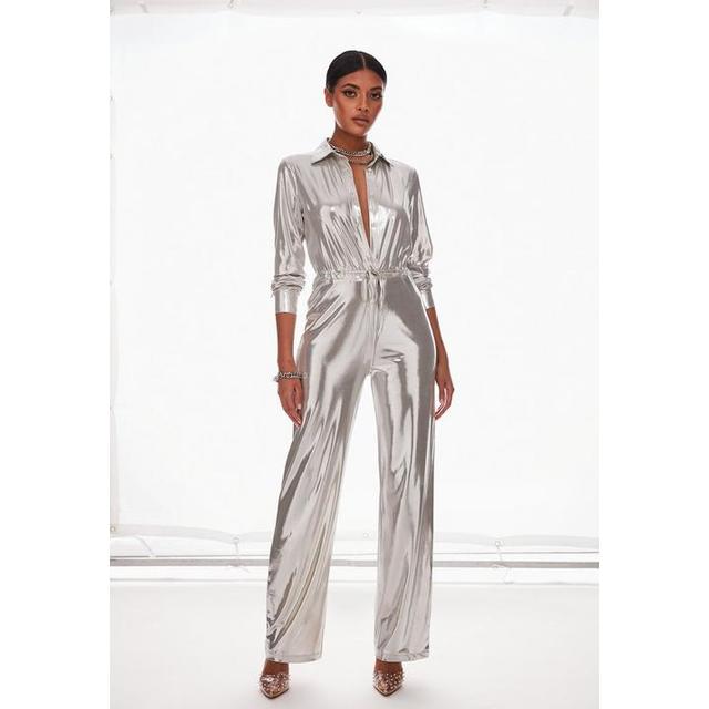 Metallic cheap jumpsuit silver