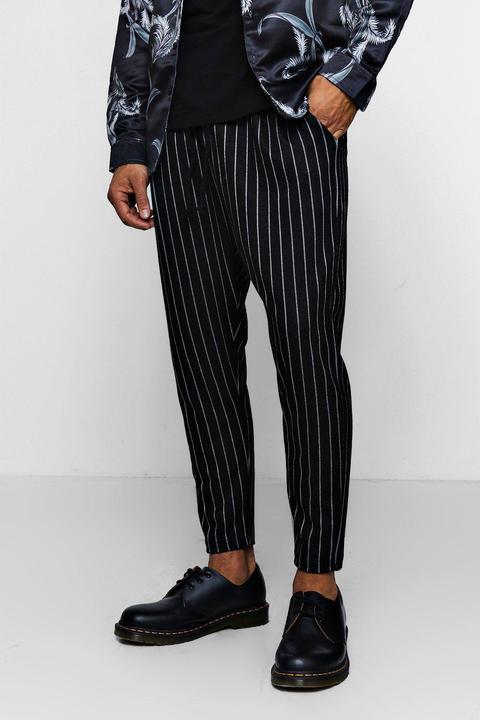 Pinstripe Smart Jogger Trousers