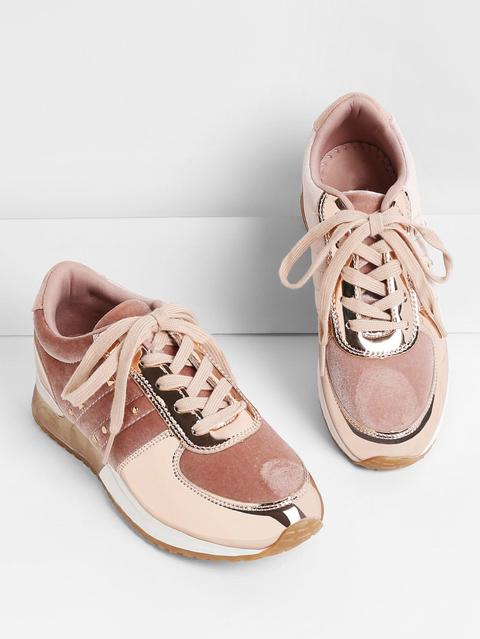 Zapatillas De Terciopelo Con Cordón