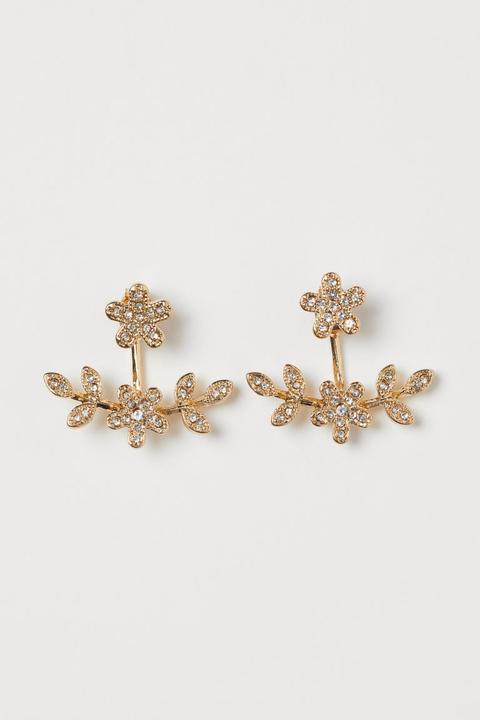 Pendientes Con Strass - Oro