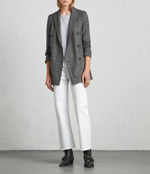 all saints check blazer