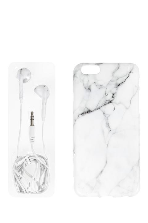 Set Cover Smartphone E Auricolari Effetto Marmo