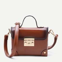 Bolso Pu Con Tachuelas Y Solapa