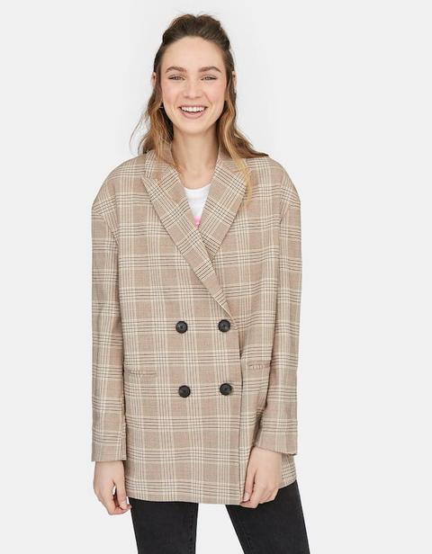Veste Oversize À Carreaux Pierre