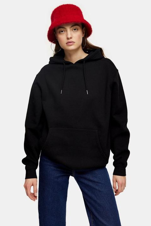 Black Clean Panel Hoodie