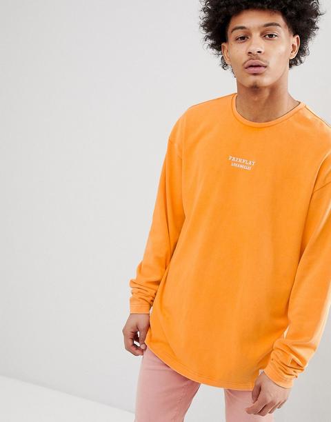 Fairplay Anderson Long Sleeve T-shirt In Orange - Orange