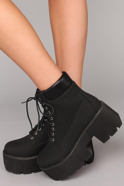 Platform Perform Booties - Black