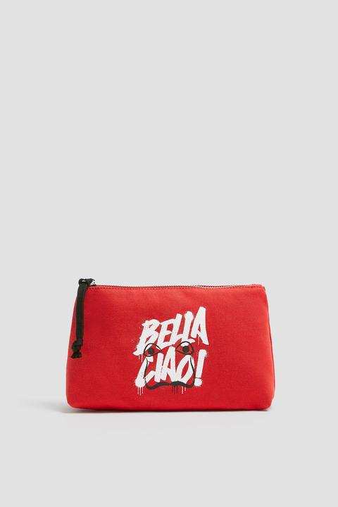 Neceser La Casa De Papel X Pull&amp;bear Rojo