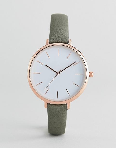 Asos Design - Orologio Minimal Kaki - Verde