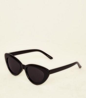 Runde Cat-eye-sonnenbrille In Schwarz