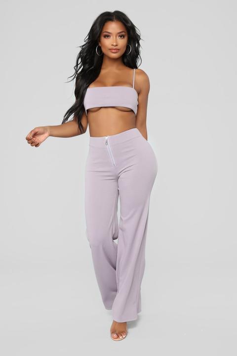 Lilly High Waisted Pant Set - Lavender