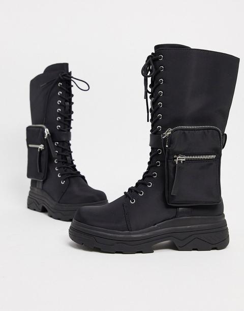 Asos Design Active Sporty Boots With Bag-black