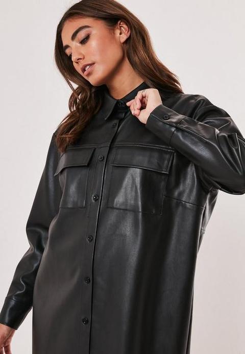 leather oversized shirt