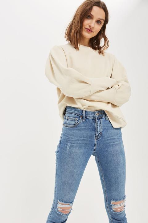 Womens Petite Rip Jamie Jeans - Mid Stone, Mid Stone