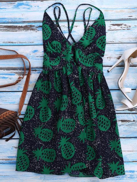 Crosscriss Pineapple Beach Dress Stampa