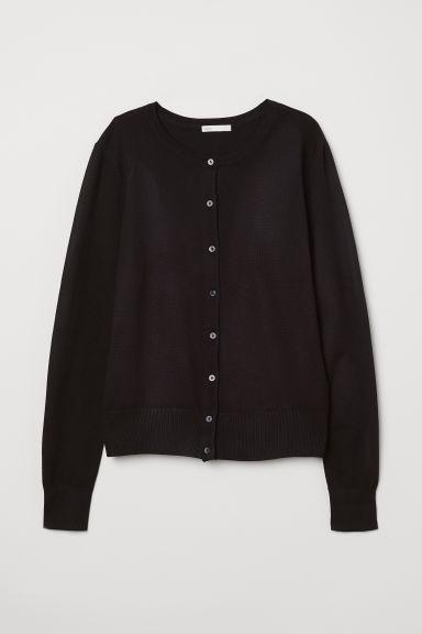 H & M - Cardigan In Maglia Fine - Nero