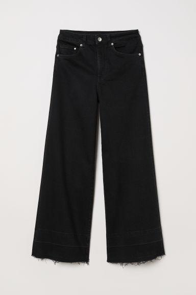 H & M - Pantalón Amplio Talle Alto - Negro