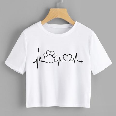 Camiseta Corta De Manga Corta Con Dibujo Impreso