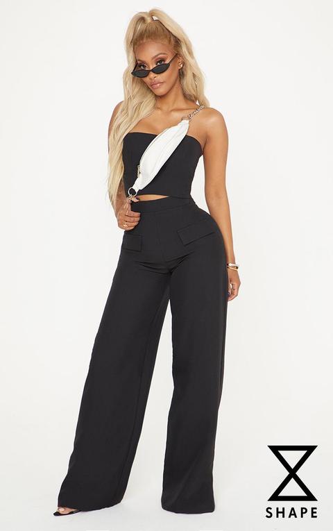 Shape Black Cargo Wide Leg Trouser