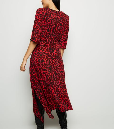 ax paris red leopard dress