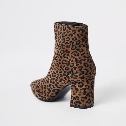 leopard print wide fit boots