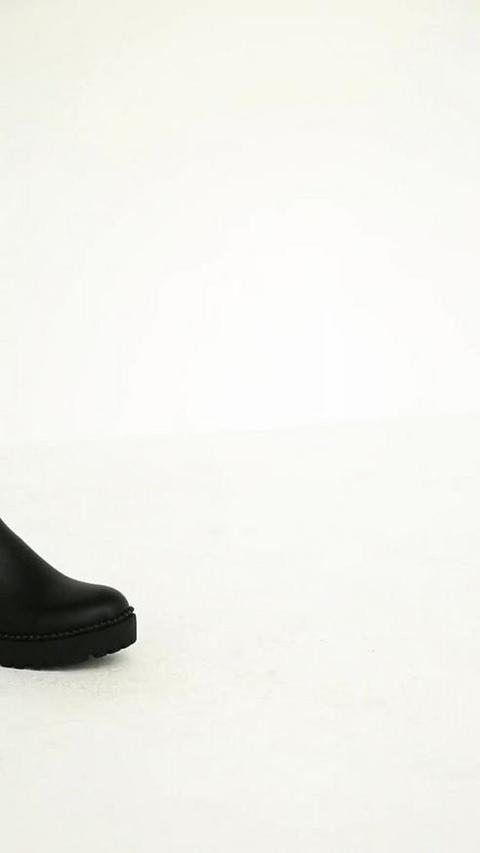 black ball trim chelsea ankle boots