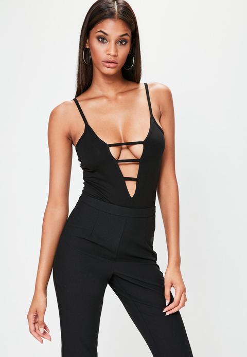Black Ladder Front Bodysuit