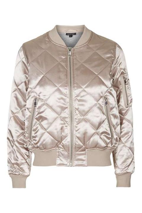 Shiny Quilted Bomber