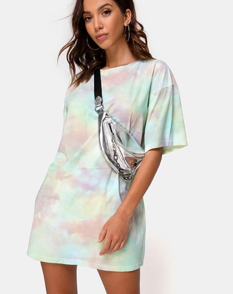 Sunny Kiss Tee Dress In Pastel Tie Dye