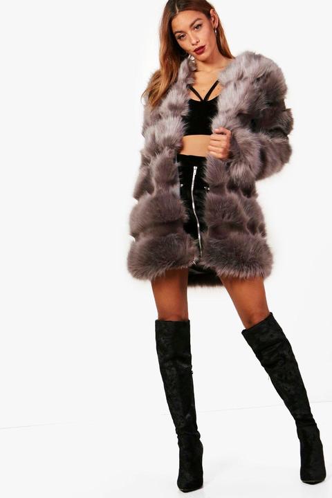 panelled fur coat