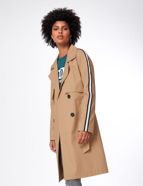 Trench Beige Con Bande