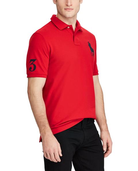 slim fit cotton mesh polo