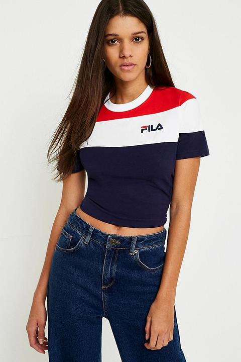 Fila Maya Colour-blocked Cropped Logo T-shirt