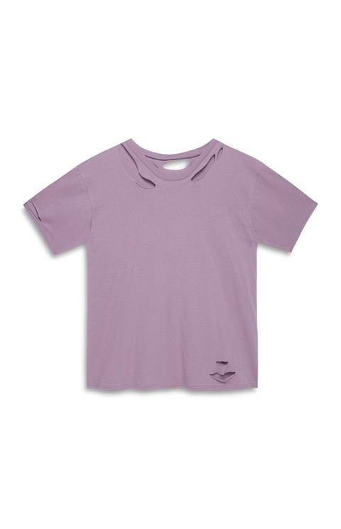 Purple Ripped Tee