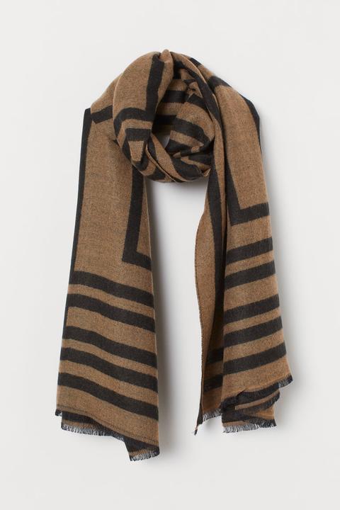Jacquard-weave Scarf - Black