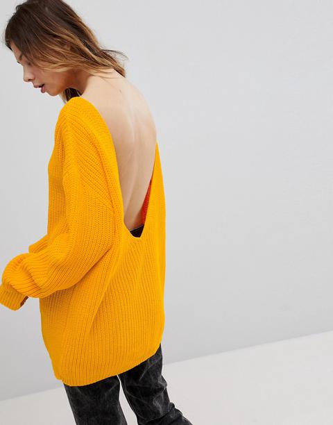 Glamorous Relaxed Jumper With Scoop Back