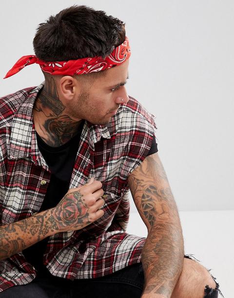 Asos Design - Bandana Rosso Cachemire - Rosso