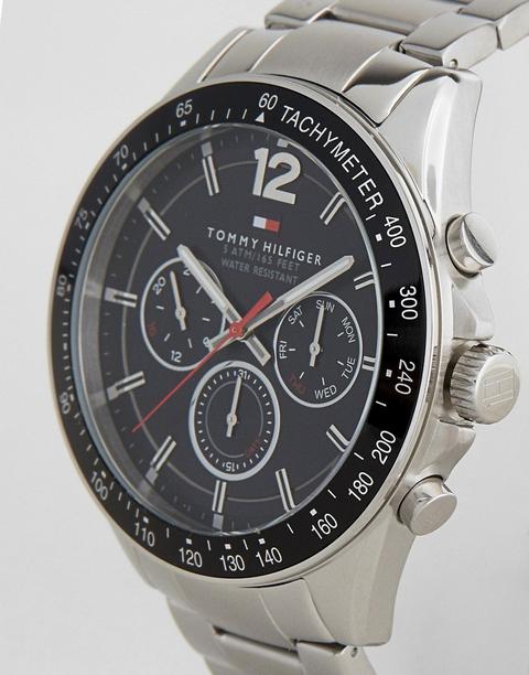 tommy hilfiger 1791104 luke silver strap watch