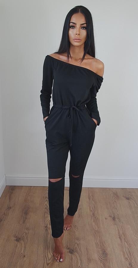 Ava Lounge Jumpsuit - Black (sale)