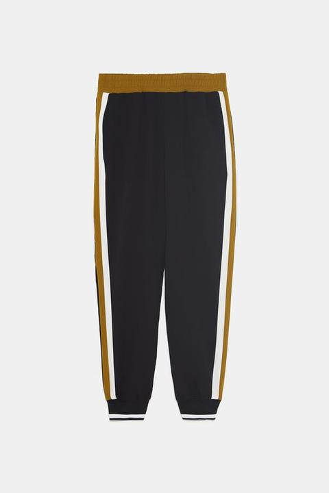 zara jogging trousers with side stripes