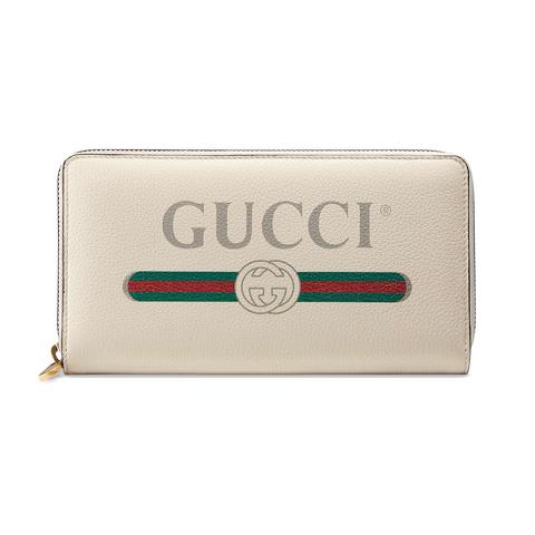 Portafoglio Gucci Print In Pelle Con Cerniera