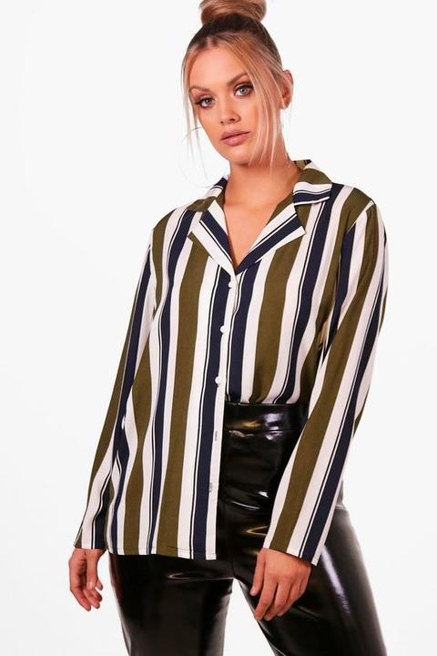 Plus Stripe Co-ord Shirt