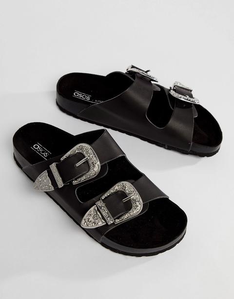 Sandalias Western Franco De Asos-negro