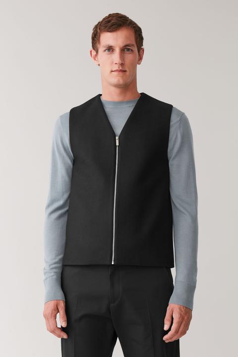 V-neck Wool-cashmere Waist Coat