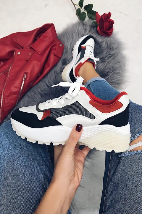 Daniela Red Panel Chunky Trainers
