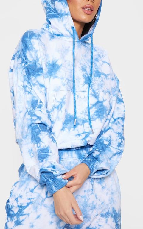 Blue Tie Dye Oversized Hoodie