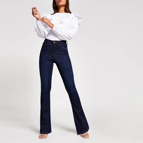 Blue High Waisted Bootcut Jeans