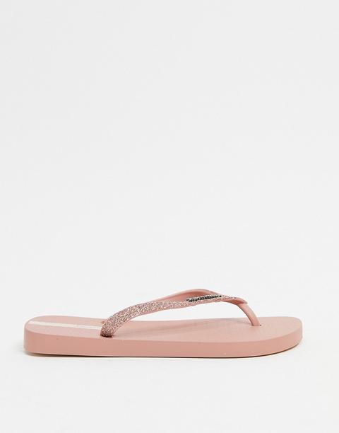 Ipanema Glitter Flip Flops In Blush Pink